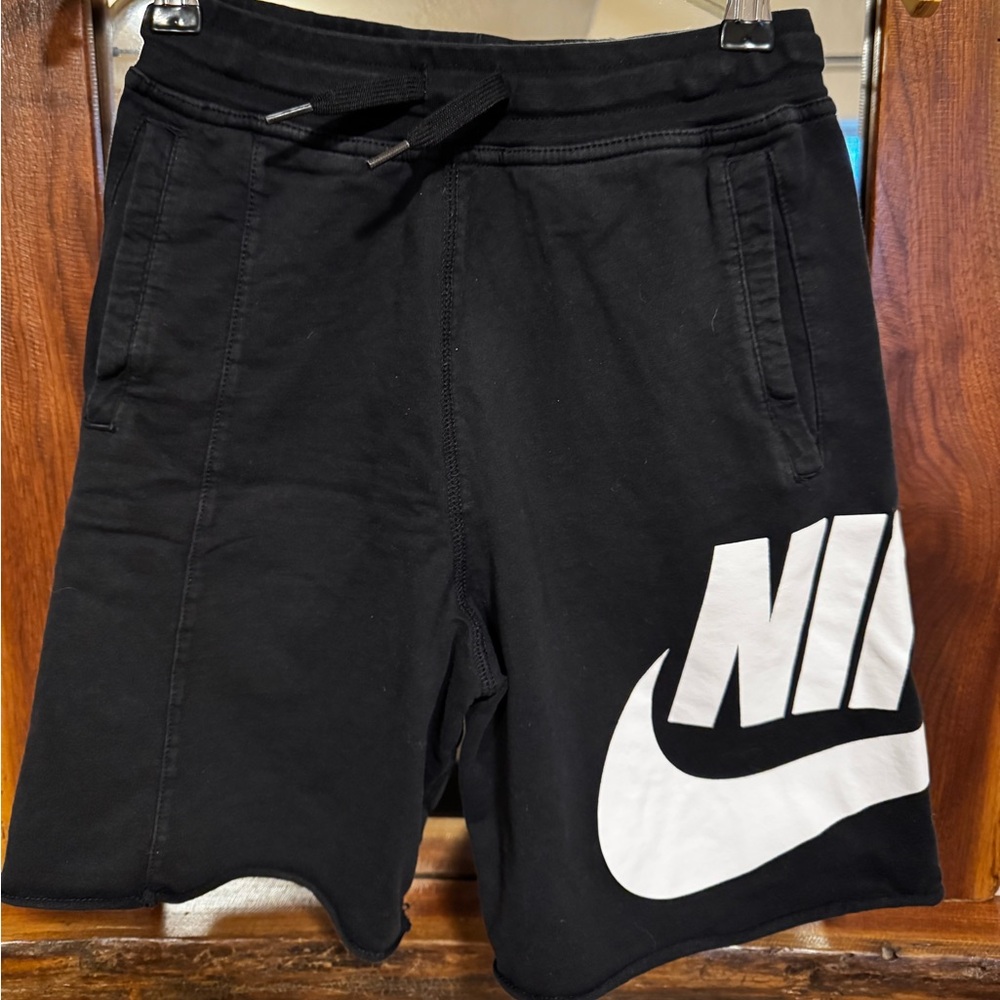 Nike Kids Black Shorts with White Logo